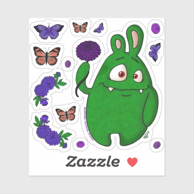 Dahlia das Monster, Aufkleber Set (Blatt)