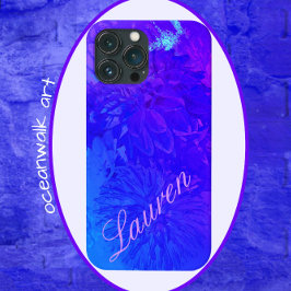 Dahlia Floral Dream Beautiful Blues Phone Case