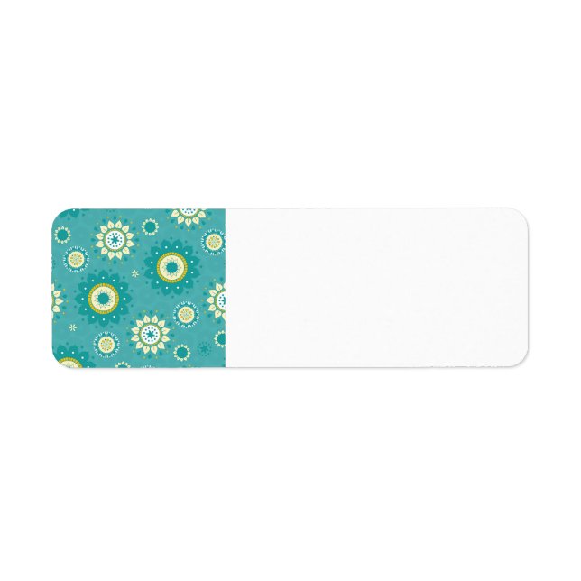 Dahlia Floral Gemustert Blue und Cream (Vorne)