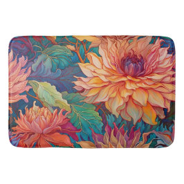 Dahlia Floral Tapestry Badematte
