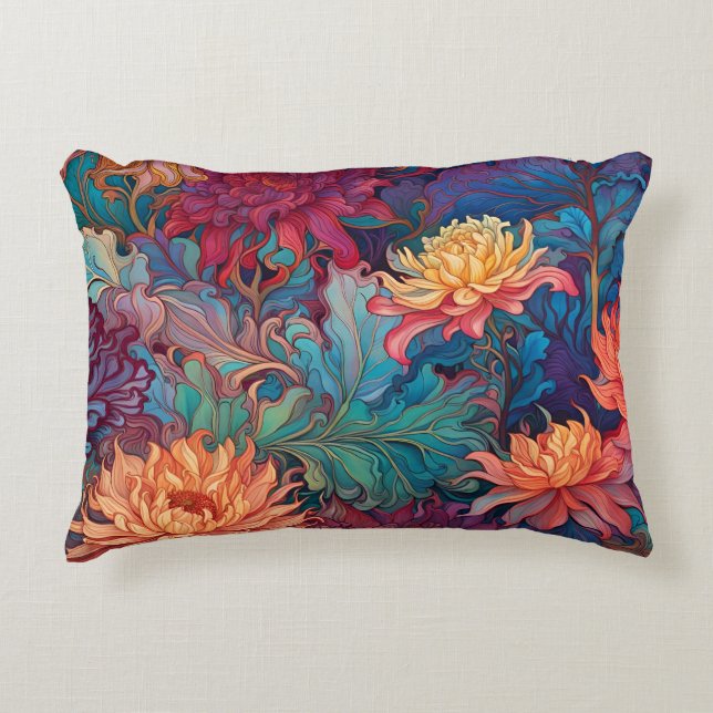 Dahlia Floral Tapestry Dekokissen (Vorderseite)