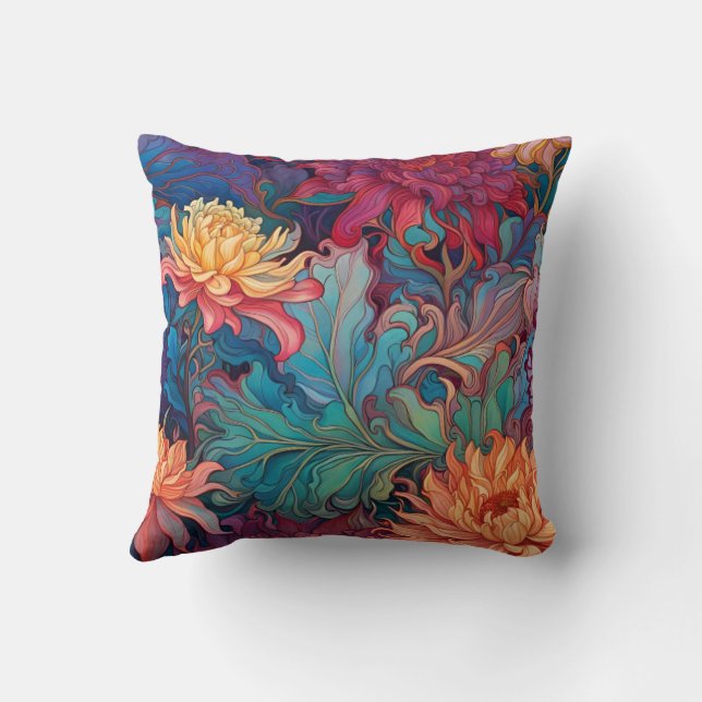 Dahlia Floral Tapestry Kissen (Rückseite)