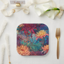 Dahlia Floral Tapestry Pappteller