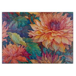 Dahlia Floral Tapestry Schneidebrett