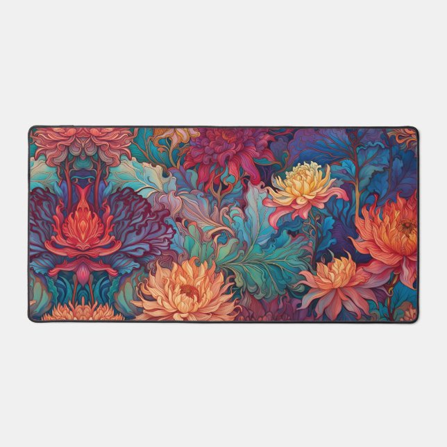 Dahlia Floral Tapestry Schreibtischunterlage (Vorderseite)