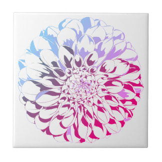 Dahlia flower ceramic tile - bright pink tones fliese