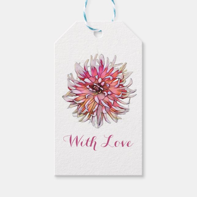 DAHLIA FLOWER GESCHENKANHÄNGER (Vorderseite)