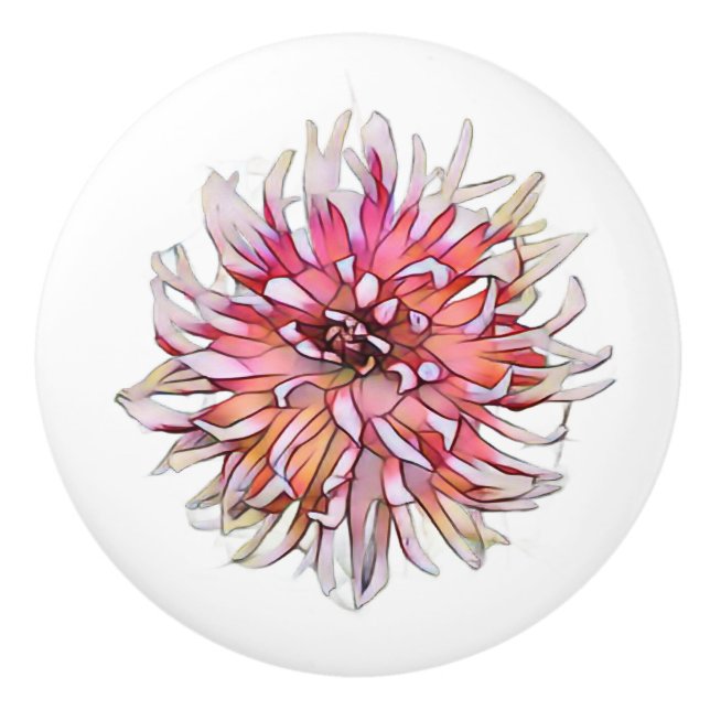 DAHLIA FLOWER KERAMIKKNAUF (Vorderseite)