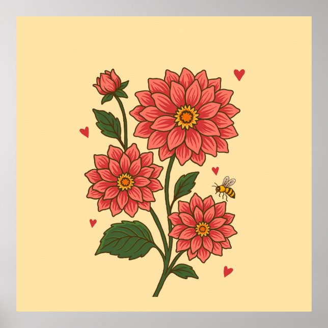Dahlia Flower Poster (Vorne)