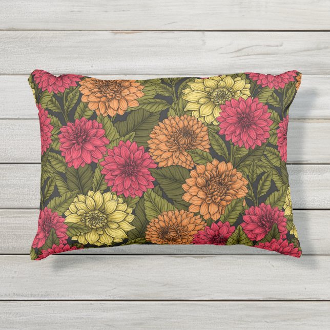 Dahlia Garden Kissen Für Draußen (Vorderseite)