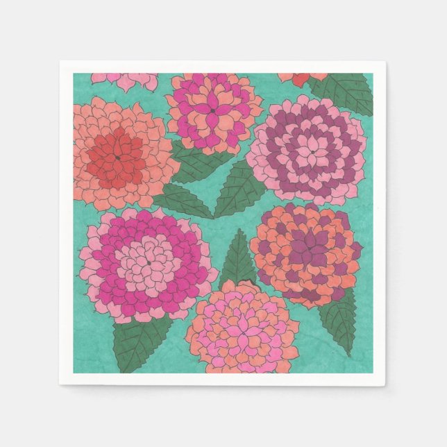 Dahlia Garden Serviette (Vorderseite)