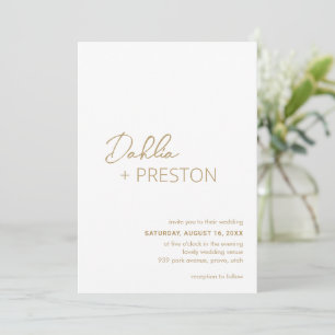 Dahlia Gold Moderne Hochzeit Einladung