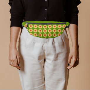 Dahlia jaune motif floral sur vert