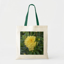 dahlia jaune sur un sac fourre-tout