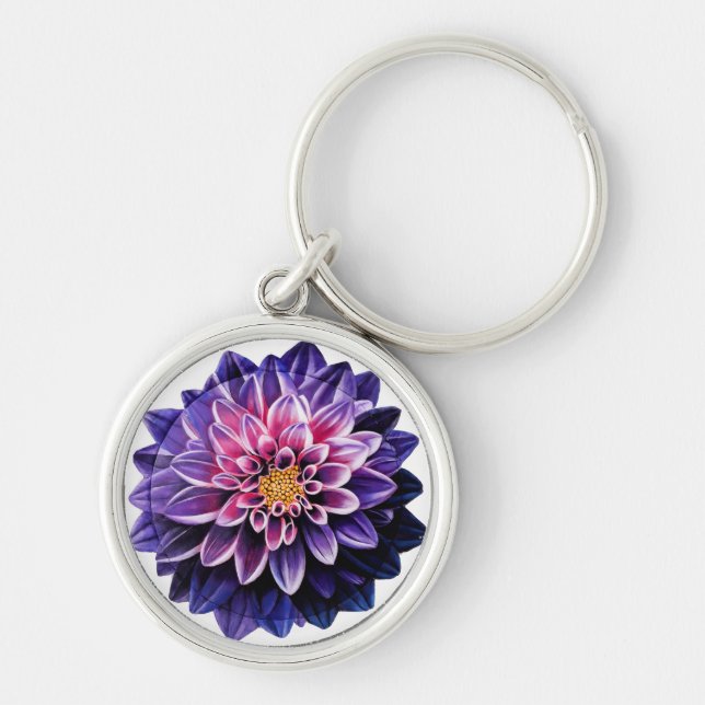 Dahlia Keramik Ball Weihnachtsschmuck Schlüsselanhänger (Vorne)