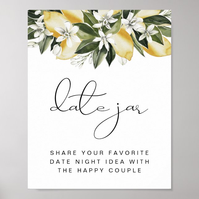 DAHLIA Lemon Citrus Date Jar Date Nuit Poster (Devant)