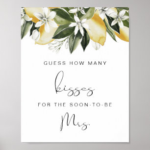 DAHLIA Lemon Guess How Many Kisses Brautparty Poster