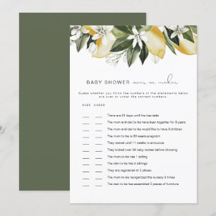 DAHLIA Lemon Over under Baby Dusche Game Einladung