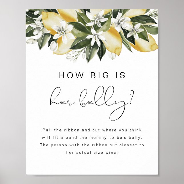 DAHLIA Lemon wie groß ihr Bauchjungen-Poster Poster (Vorne)