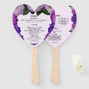 Dahlia Lila Lavender Floral Wedding Program Fan Fächer