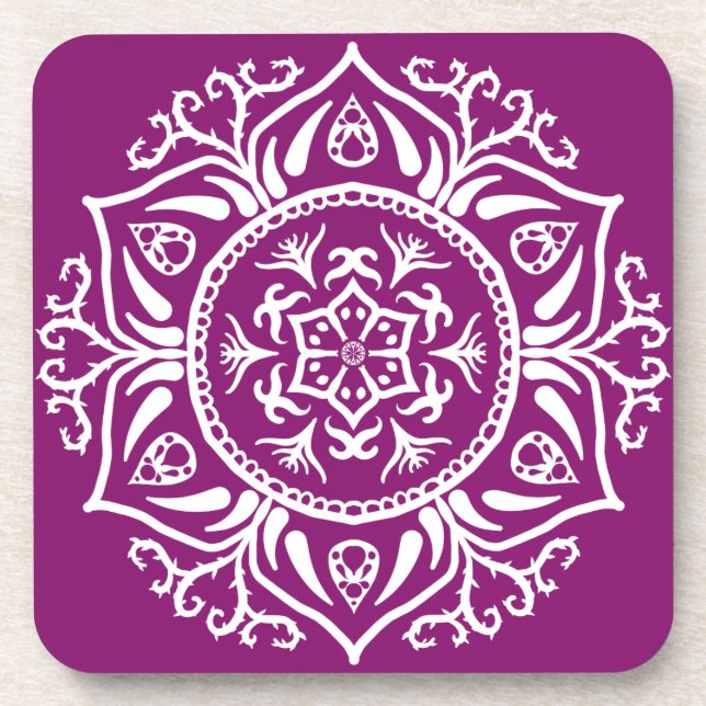 Dahlia Mandala Getränkeuntersetzer (Vorderseite)