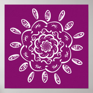 Dahlia Mandala Poster