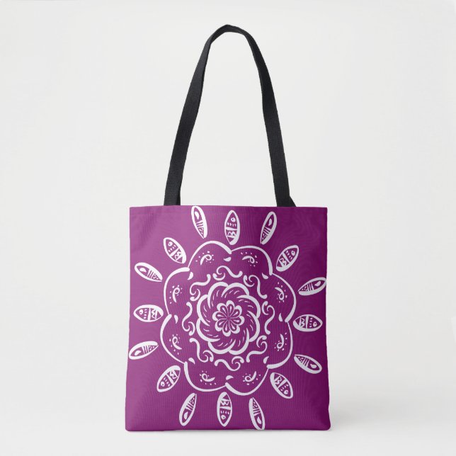 Dahlia Mandala Tasche (Vorderseite)