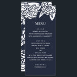 Dahlia. Moderne Hochzeit der Navy mit Blumen. Blau Menükarte<br><div class="desc">Hochzeitsmenü mit blühendem Blumenkohl. Geeignet zum Geburtstag,  Jubiläum und jedes andere Party. Bitte kontaktieren Sie mich,  wenn Sie weitere Informationen benötigen.</div>