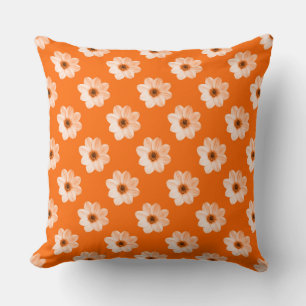 Dahlia Pattern - Orange Kissen