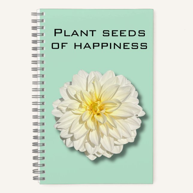Dahlia Pflanze Seeds of Happiness Notebook Notizbuch (Vorderseite)