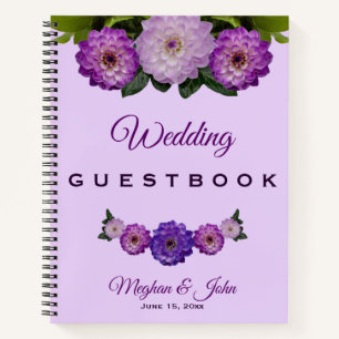 Dahlia Purple Lavender Floral Mariage livre d'hôte