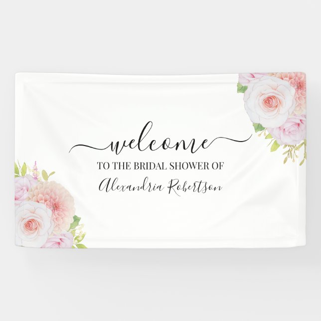 Dahlia & Rose Bridal Polterabend Willkommen Banner (Horizontal)