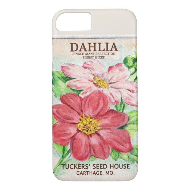 Dahlia Seed Packet Case-Mate iPhone Hülle (Rückseite)