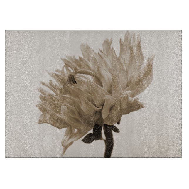 Dahlia Sepia Schneidebrett (Vorderseite)