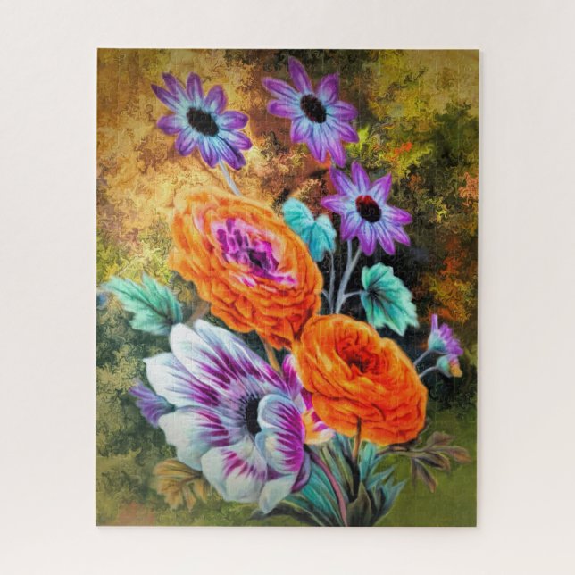 Dahlia und blühender Garten mit Blumen (Vertikal)