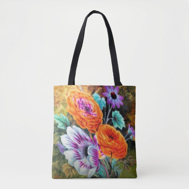 Dahlia und blühender Garten mit Blumen Tasche (Vorderseite)