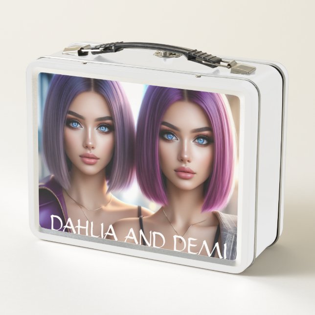 Dahlia und Demi Metall Brotdose (Rückseite)