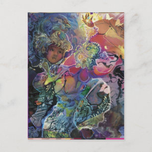Dahlia und Schmetterlinge*** Postkarte