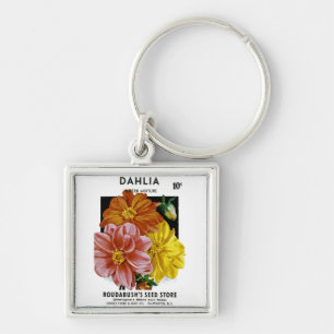 Dahlia Vintag Seed Packet Schlüsselanhänger