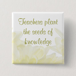 Dahlia White Blume Teacher Button