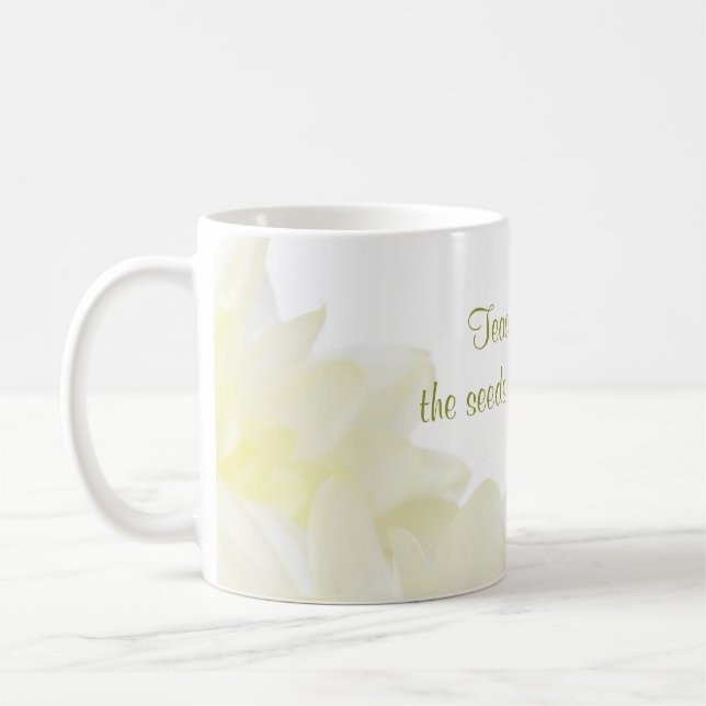 Dahlia White Blume Teacher Kaffeetasse (Links)