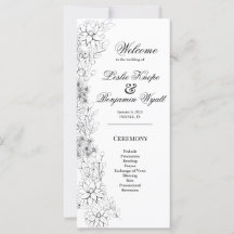 Dahlia Wreath Programme noir et blanc