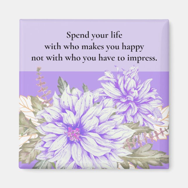 Dahlias - Amethyst Mariage Favor Magnet (Devant)