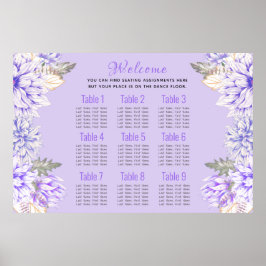 Dahlias - Amethyst Wedding Suite Seating Chart Poster
