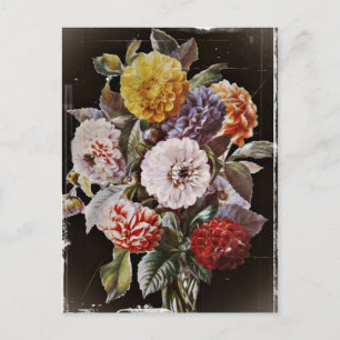 Dahlias Antique Bouquet Postkarte