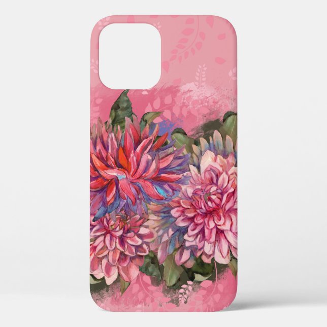 Dahlias Blume Rosa Wasserfarbe Case-Mate iPhone Hülle (Rückseite)