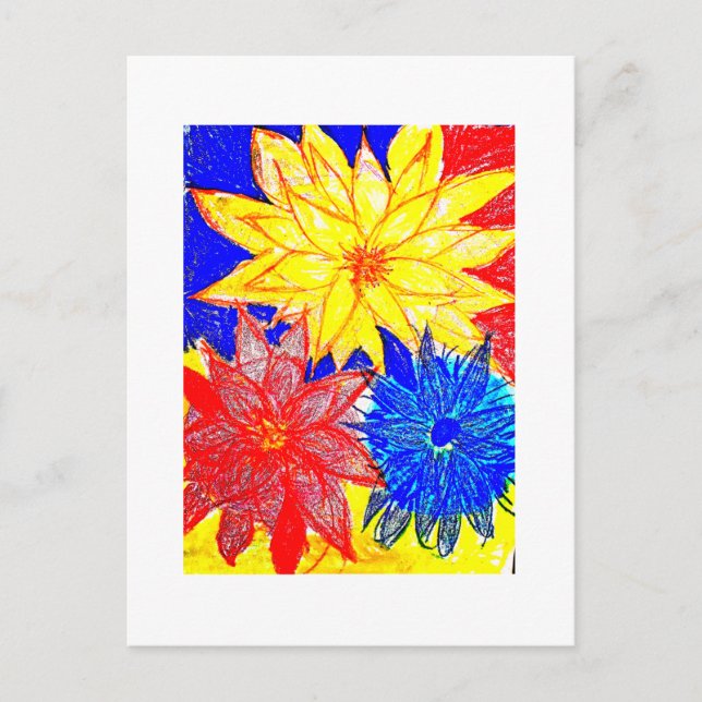 Dahlias Contrasting  Postkarte (Vorderseite)