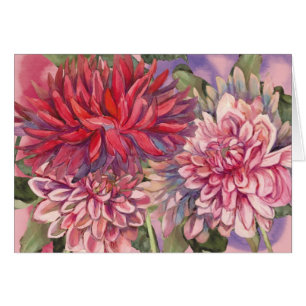 dahlias fleurs aquarelle