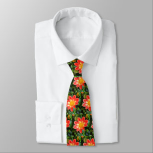 Dahlias floral fashion krawatte