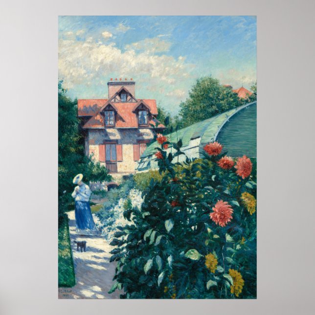 Dahlias - Gustave Caillebotte Kunst Poster (Vorne)